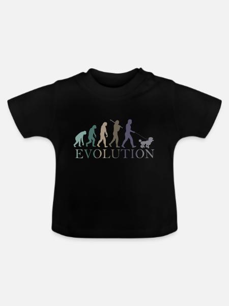 EVOLUTION PUDEL - Baby Bio-T-Shirt mit Rundhals - Schwarz