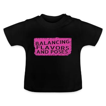 gastronomy funny quote culinary adventures - Baby Bio-T-Shirt mit Rundhals - Schwarz - Vorne