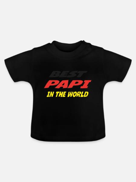 Bestes PAPI der Welt 221 - Baby Bio-T-Shirt mit Rundhals - Schwarz