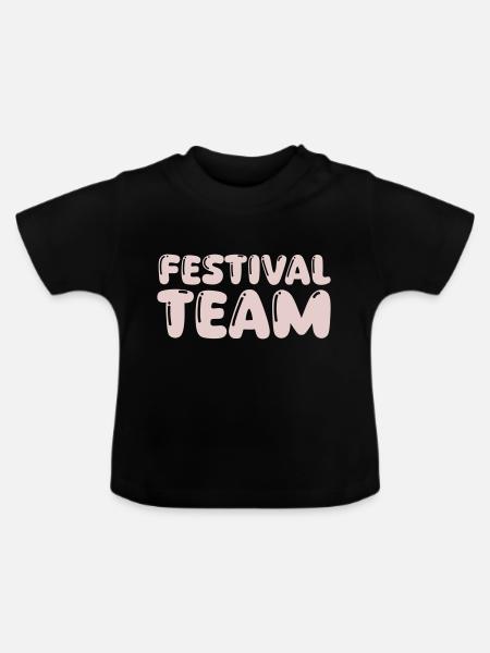 festival team - Baby Bio-T-Shirt mit Rundhals - Schwarz