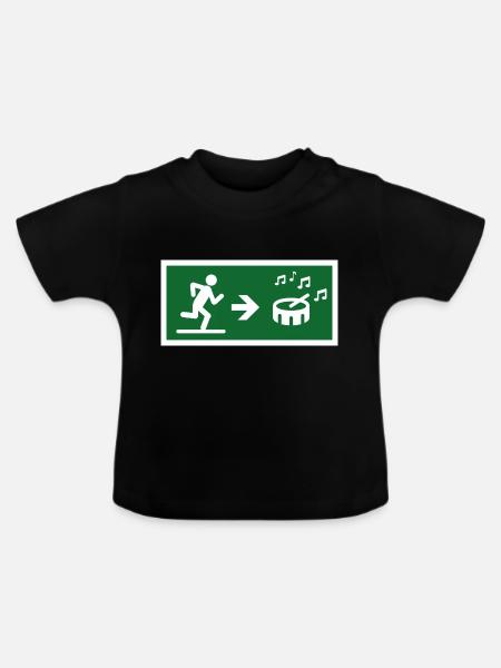 Ausstieg zum Drum-Sound - Baby Bio-T-Shirt mit Rundhals - Schwarz