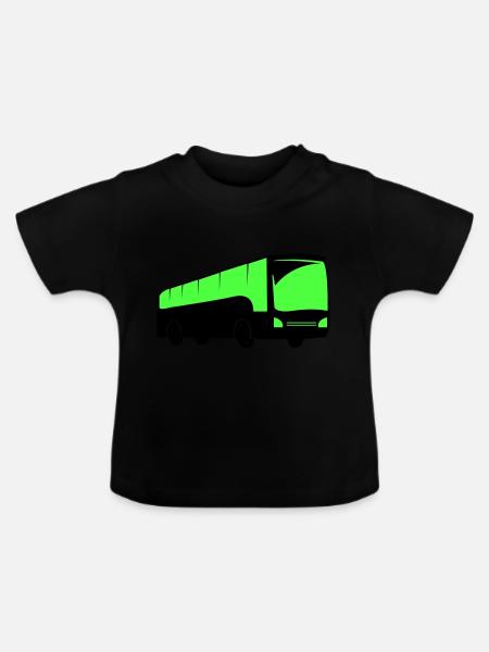 bus busfahren - Baby Bio-T-Shirt mit Rundhals - Schwarz