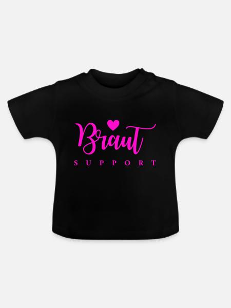 braut support - Baby Bio-T-Shirt mit Rundhals - Schwarz