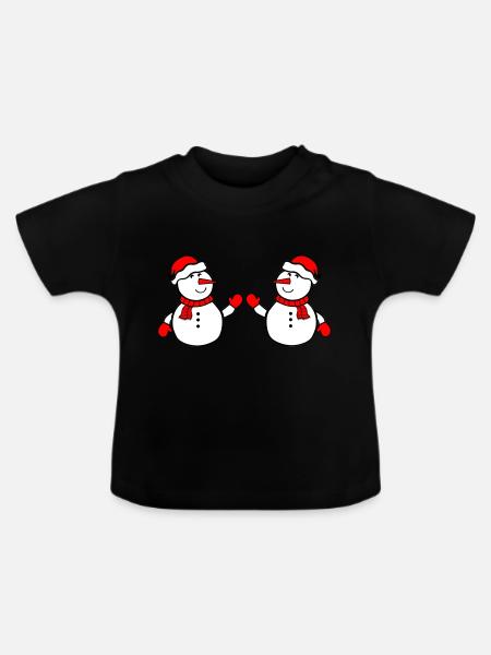 schneemann 2 - Baby Bio-T-Shirt mit Rundhals - Schwarz