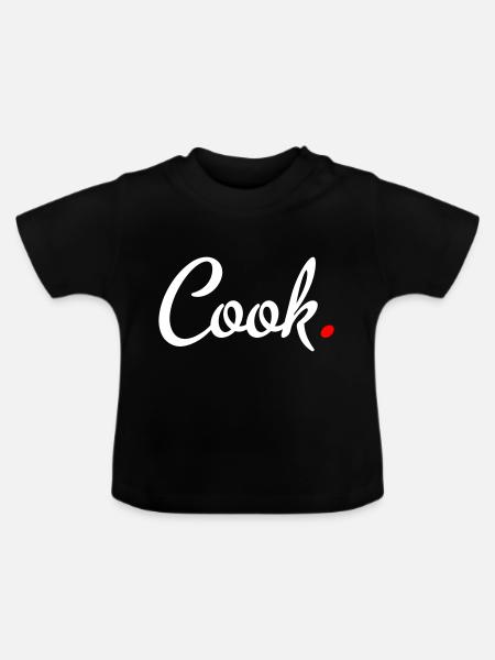 kochen - Baby Bio-T-Shirt mit Rundhals - Schwarz