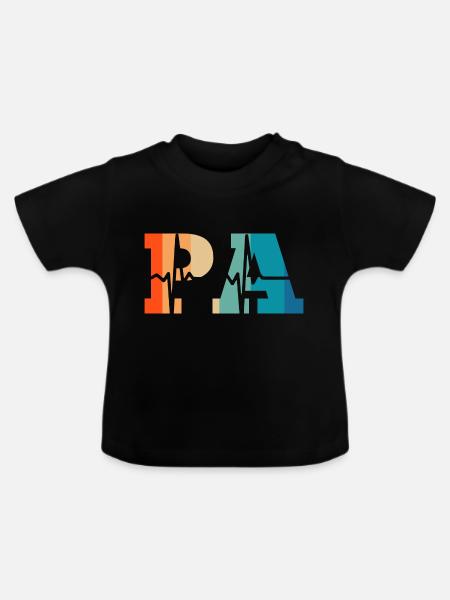 Herzschlag Retro Arzthelferin - Baby Bio-T-Shirt mit Rundhals - Schwarz