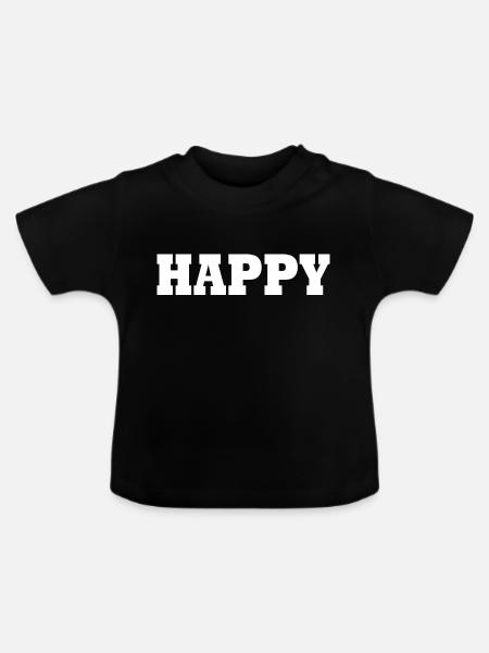 Happy - Baby Bio-T-Shirt mit Rundhals - Schwarz
