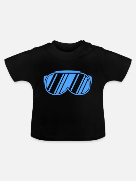 Skibrille - Baby Bio-T-Shirt mit Rundhals - Schwarz