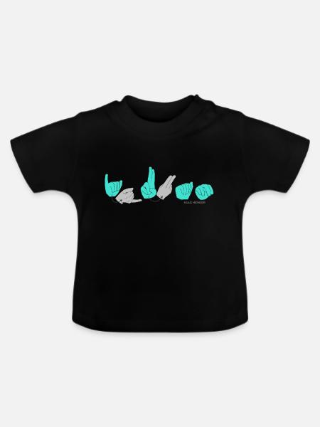 JUAN Türkis - Baby Bio-T-Shirt mit Rundhals - Schwarz