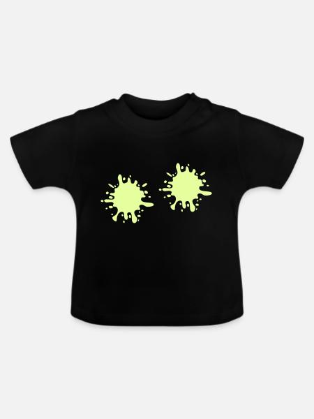 Farbklecks kleckse - Baby Bio-T-Shirt mit Rundhals - Schwarz
