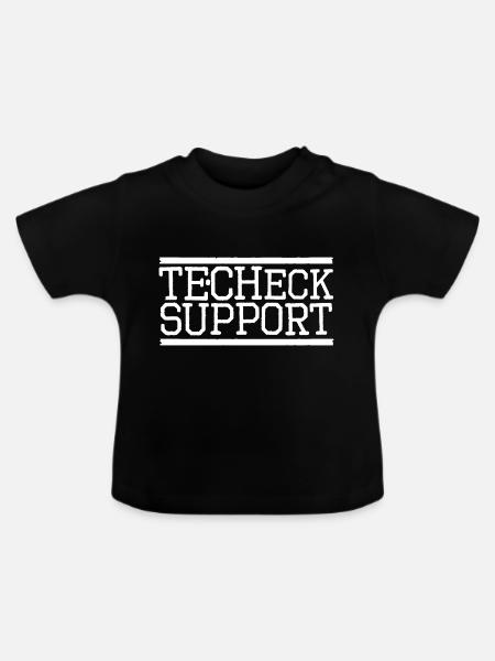 techeck support text - Baby Bio-T-Shirt mit Rundhals - Schwarz