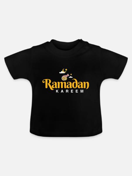 Ramadan Mubarak - Baby Bio-T-Shirt mit Rundhals - Schwarz