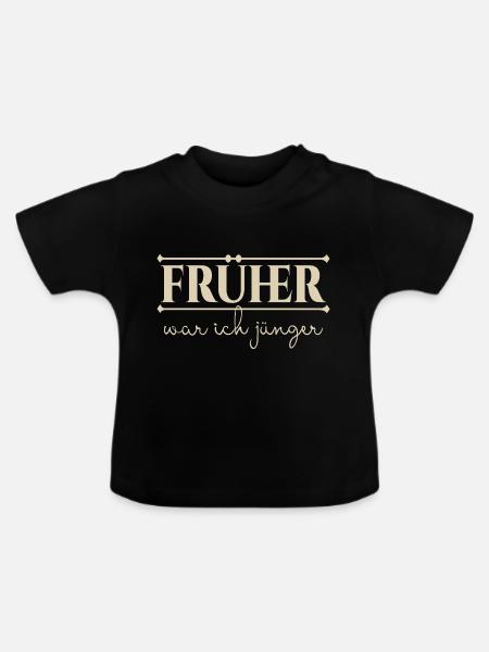 früher - Baby Bio-T-Shirt mit Rundhals - Schwarz