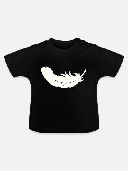 feder - Baby Bio-T-Shirt mit Rundhals - Schwarz