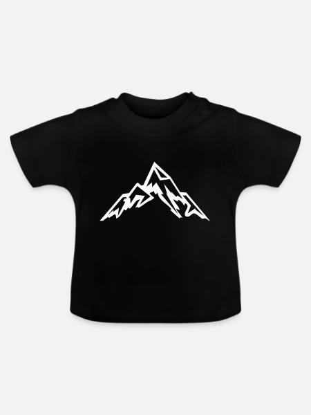 Gebirge Berg - Baby Bio-T-Shirt mit Rundhals - Schwarz