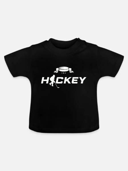 hockey - Baby Bio-T-Shirt mit Rundhals - Schwarz