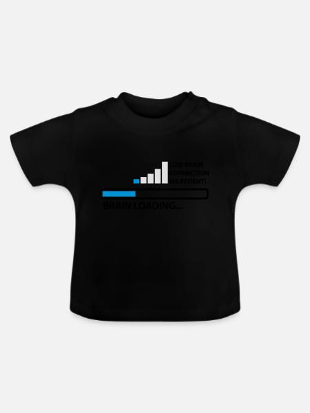 low_brain_connetion_loading_3c - Baby Bio-T-Shirt mit Rundhals - Schwarz