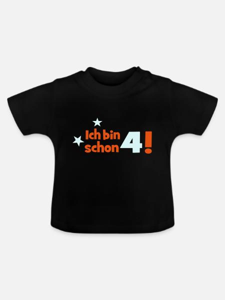 4 - Baby Bio-T-Shirt mit Rundhals - Schwarz