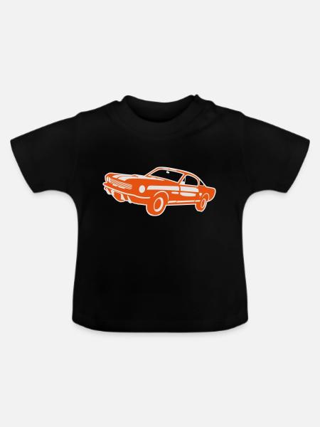 Sportwagen Oldtimer - Baby Bio-T-Shirt mit Rundhals - Schwarz