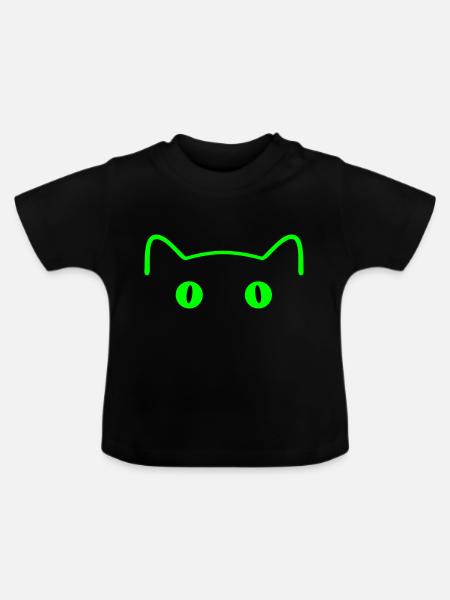 Katze - Baby Bio-T-Shirt mit Rundhals - Schwarz