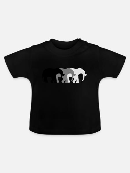 3 Elephants - Baby Bio-T-Shirt mit Rundhals - Schwarz