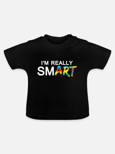 Really SmART 02 - Baby Bio-T-Shirt mit Rundhals - Schwarz