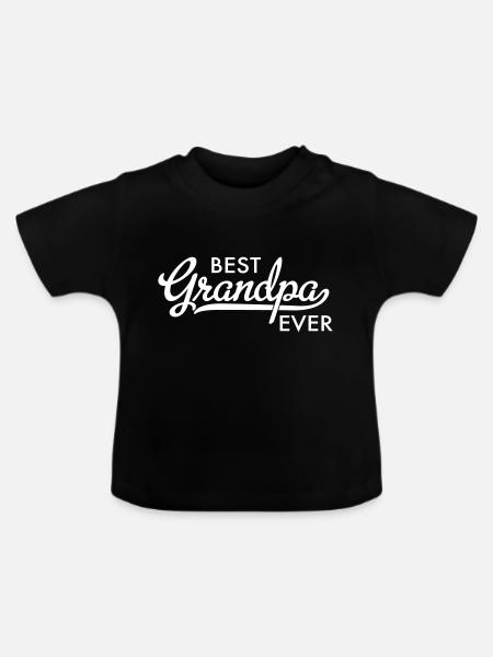 Best Grandpa ever - Baby Bio-T-Shirt mit Rundhals - Schwarz