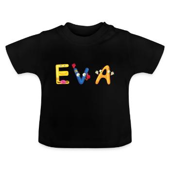 Eva - Baby Bio-T-Shirt mit Rundhals - Schwarz - Vorne