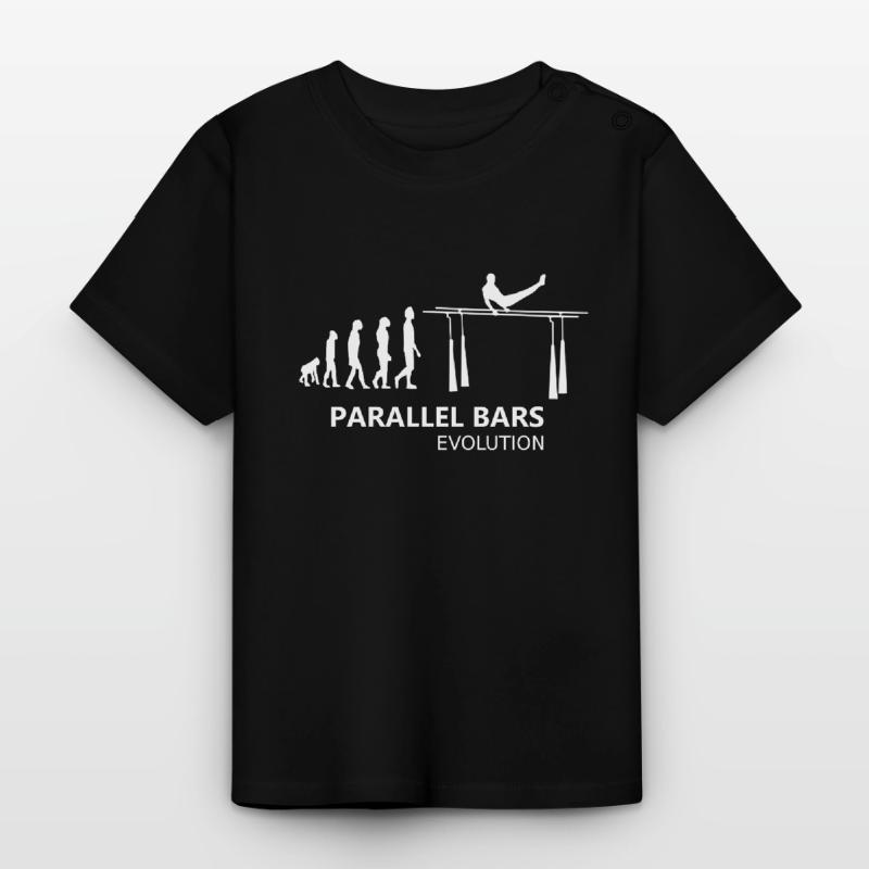 Parallel Bars Parallel Bars Evolution Gymnastics Baby Organic T-Shirt with Round Neck
