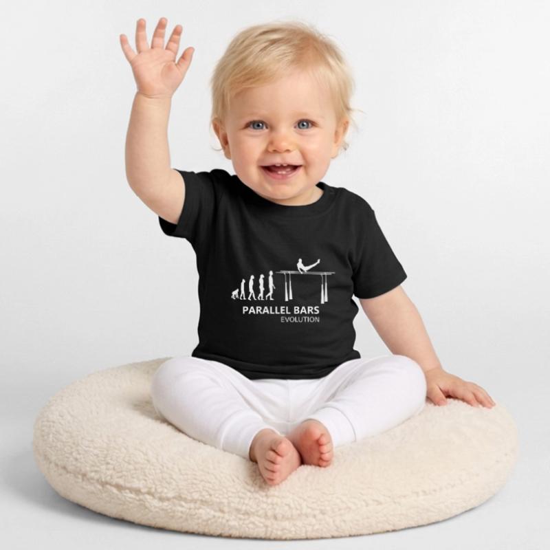 Parallelbarren Parallel Bars Evolution Turnen Baby Bio-T-Shirt mit Rundhals
