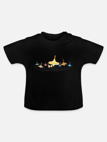 Sonnensystem - Baby Bio-T-Shirt mit Rundhals - Schwarz