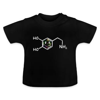Dopamine the Happiness Hormone - Baby Organic T-Shirt with Round Neck - black - Front