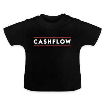 cash flow - Baby Organic T-Shirt with Round Neck - black - Front