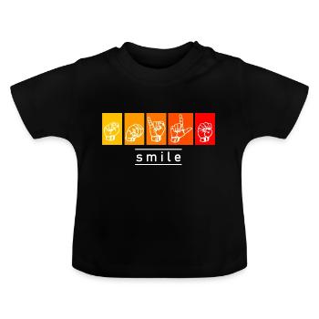 smile - DGS Streetwear - T-shirt bio col rond Bébé - noir - Devant