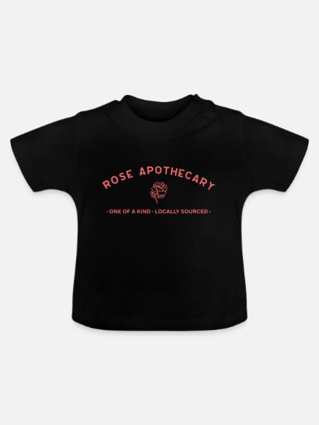 Apothekerrose - Baby Bio-T-Shirt mit Rundhals - Schwarz