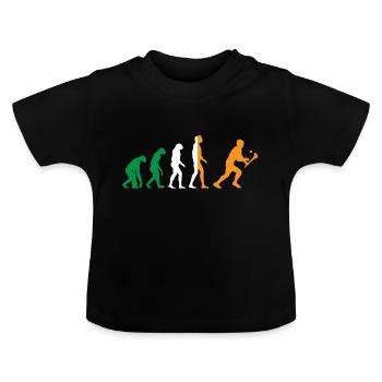 Die Evolution von Hurling - Baby Bio-T-Shirt mit Rundhals - Schwarz - Vorne