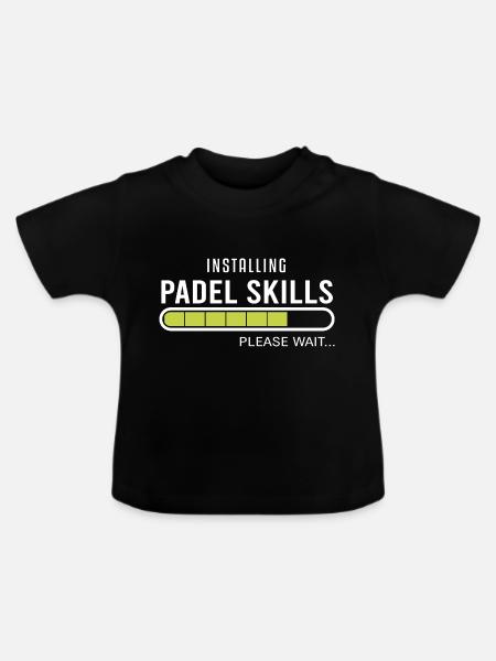 Padel Skills Padel Tennis Spieler - Økologisk T-shirt til baby, rund hals - sort
