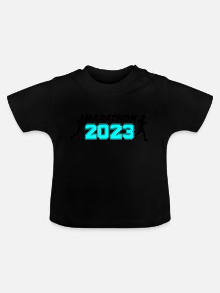 Marathon 2023 - Baby Bio-T-Shirt mit Rundhals - Schwarz