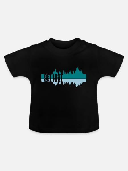 Spiegelung Get Lost - Baby Bio-T-Shirt mit Rundhals - Schwarz