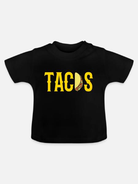 tacos - Baby Bio-T-Shirt mit Rundhals - Schwarz