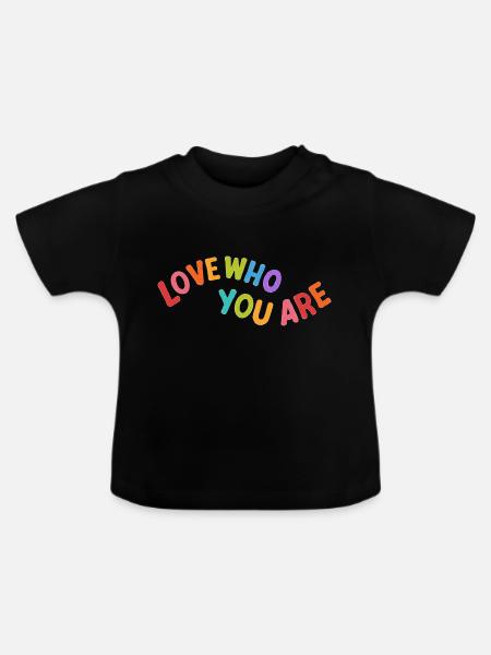 Liebe, wer du bist - Baby Bio-T-Shirt mit Rundhals - Schwarz