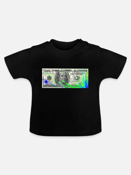 Dollar - Baby Bio-T-Shirt mit Rundhals - Schwarz