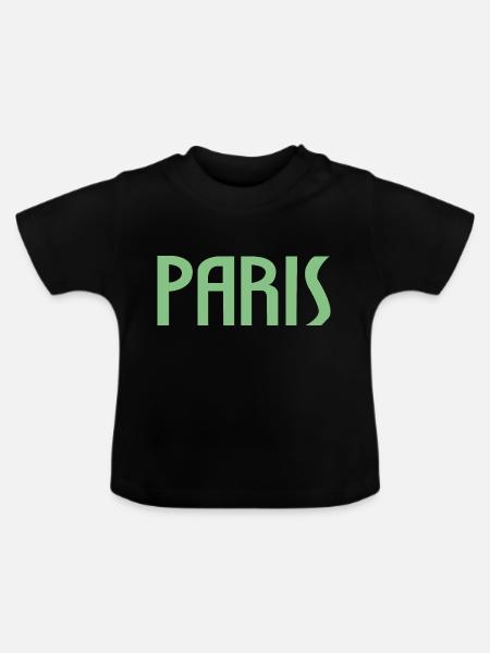 Paris - Baby Bio-T-Shirt mit Rundhals - Schwarz
