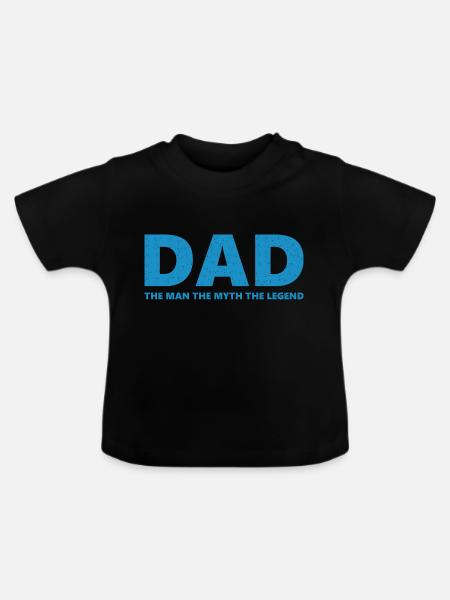 Dad Man Myth Legend - Baby Bio-T-Shirt mit Rundhals - Schwarz