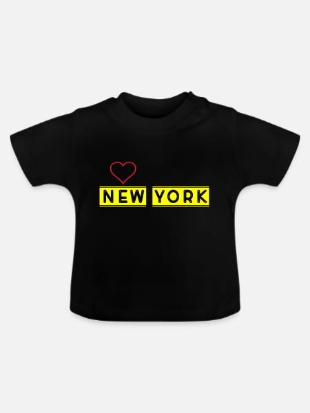 New York - Baby Bio-T-Shirt mit Rundhals - Schwarz