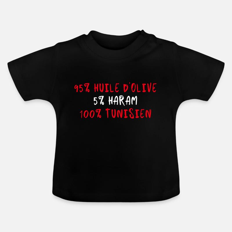 100% Tunisien - T-shirt bio col rond Bébé - noir