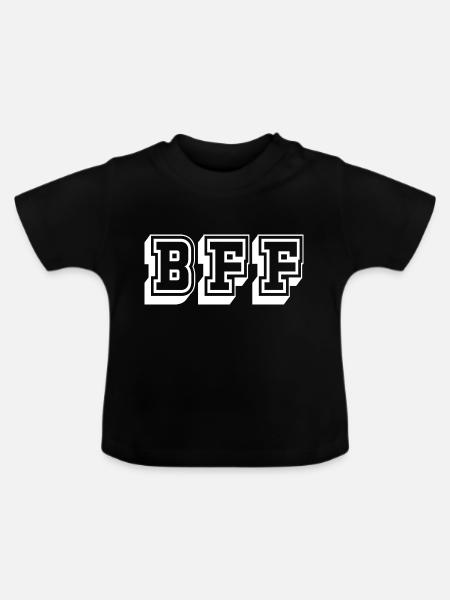 BFF Tshirt white - Baby Bio-T-Shirt mit Rundhals - Schwarz