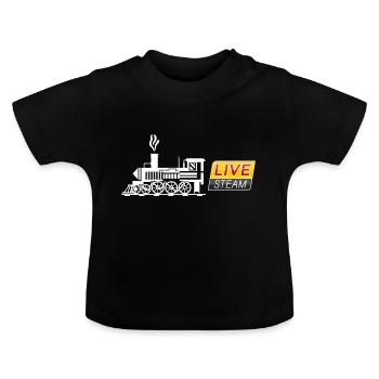 Live Steam - Steam Locomotive - T-shirt bio col rond Bébé - noir - Devant