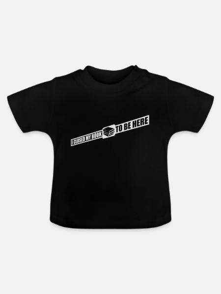 I closed my book - Baby Bio-T-Shirt mit Rundhals - Schwarz