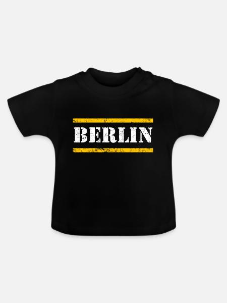 Berlin - Baby Bio-T-Shirt mit Rundhals - Schwarz